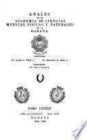 Libro Anales de la Academia de Ciencias Medicas, Fïsicas y Naturales de la Habana