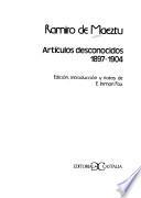 Libro Artículos desconocidos, 1897-1904