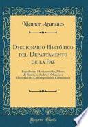 Libro Diccionario Histórico del Departamento de la Paz