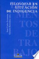 Libro Filosofar en situación de indigencia