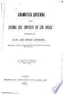 Libro Gramática quechua ó del idioma del imperio de los incas