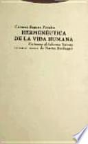 Libro Hermenéutica de la vida humana
