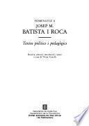 Libro Homenatge a Josep M. Batista i Roca