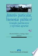 Libro Interés particular, bienestar público?