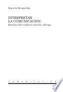 Libro Interpretar la comunicación