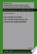 Libro Las construcciones con verbo soporte en un corpus de especialidad