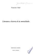 Libro Literatura e historia de las mentalidades