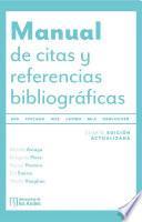 Libro Manual de citas y referencias bibliográficas