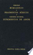 Libro Mimiambos. Fragmentos mímicos. Sufrimientos de amor