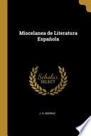Libro Miscelanea de Literatura Española