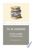Libro Nota sobre Literatura