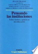 Libro Pensando las instituciones