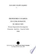 Libro Profesores canarios en Cuba durante el siglo XIX