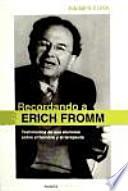 Libro Recordando a Erich Fromm