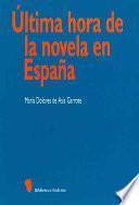 Libro Ultima hora de la novela en España